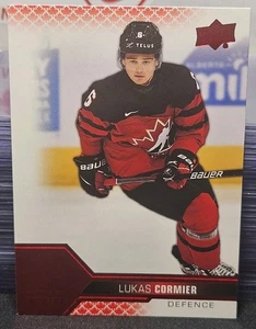 2022 Upper Deck Team Canada Lukas Cormier 🇨🇦🇨🇦🇨🇦 Electric Red Variant  - Picture 1 of 2