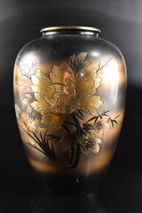 U1395: Japanese Casting copper Flower inlay sculpture FLOWER VASE Ikebana - Picture 1 of 7