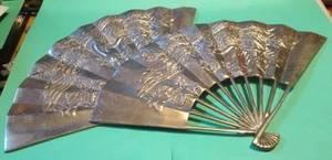 2 Abanico de Mesa Pared Colección Latón Sólido De Colección Peso Papel PHOENIX DRAGON TAIWÁN - Imagen 1 de 6