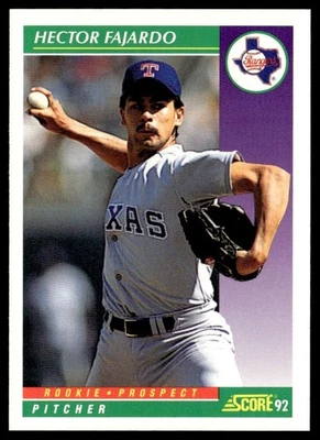 1992 Score Hector Fajardo Rookie Texas Rangers #842 - Image 1 of 2