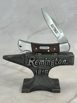 Cuchillo de bolsillo Old Timer de 1 hoja hoja hoja con bloqueo hoja #1143415 sin muescas 31/4" Foto 1 de 4