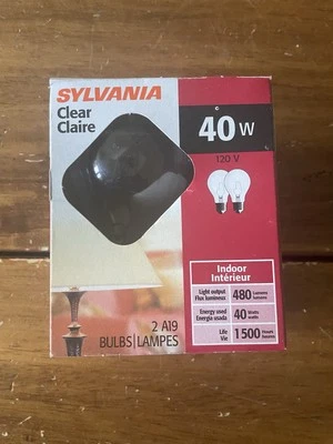 Sylvania - 40 Watt “Clear” - Light Bulbs - A19 - 1 Pack 2 Bulbs - Image 1 of 3