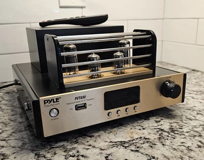 PYLE PVTA90 Tube Stereo Bluetooth Audio Amplifier Reciever MINT - Image 1 of 4