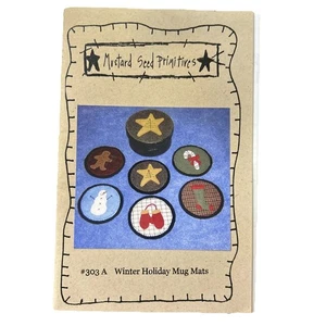 Mustard Seed Primitive Pattern For Winter Holiday Mug Mats #303a Christmas Craft - Picture 1 of 3