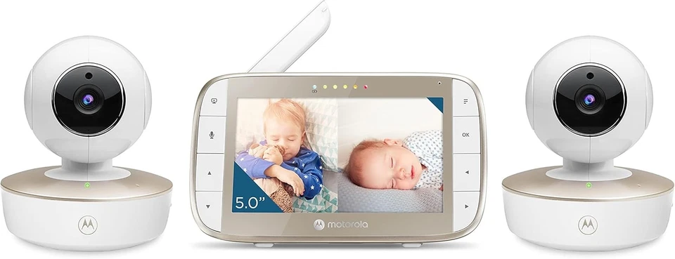 Monitor de bebê de vídeo Motorola Nursery VM50G HD sem fio 2 câmeras com tela de 5" - Imagem 1 de 4