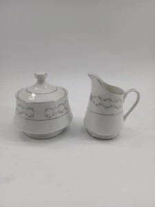 (Set Of 2) Everbrite Fine China Cream & Sugar Lasting Rose (PreOwned) - Picture 1 of 14