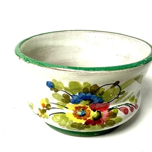 Italienische Keramik Blumen Schale 3x2" signiert & datiert Italien 11/19 FBC - Bild 1 von 7