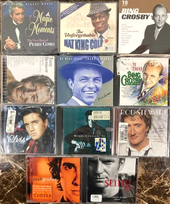 Sealed CD Lot Crooners Singers Love Songs Christmas Sinatra Elvis Nat King Cole - Image 1 of 4