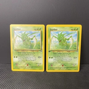 Juego de tarjetas Pokémon Scyther 1a edición sin holo neo descubrimiento LP/NM Y no 1a edición - Imagen 1 de 6