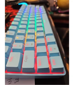 Mechanical Feel Portable Wired Gaming Keyboard RGB Backlight 62 Keys UK Layout - Picture 1 of 7
