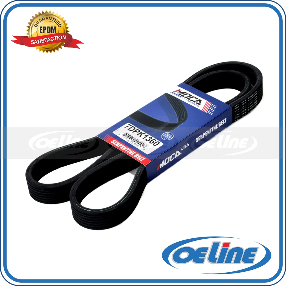EPDM 7DPK1360 Serpentine Belt for Volkswagen Golf EuroVan Passat Jetta 1.9L 2.8L - Image 1 of 4