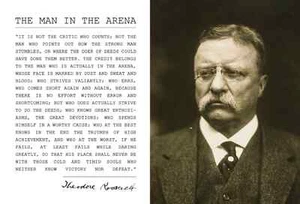 Theodore Teddy Roosevelt the Man in the Arena Quote 13x19 Poster Sepia Style - Picture 1 of 3