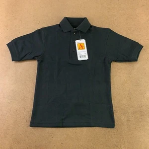 A+ Kids Youth Size Small Black Pique Knit Uniform Short Sleeve Polo Shirt NWT - Picture 1 of 4