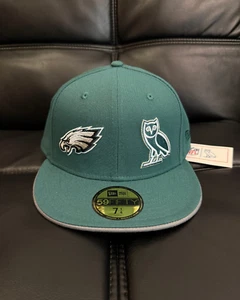 NWT Octobers Very Own OVO x New Era x NFL Philadelphia Eagles Fitted Hat - 7 1/4 - Bild 1 von 13