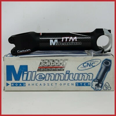 NOS ITM MILLENNIUM CARBON AHEAD STEM 140mm 1"+1/8 25.4mm VINTAGE THREADLESS - Image 1 of 4