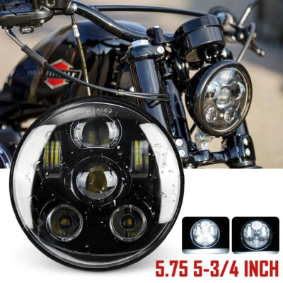 DOT E9-Geprüft 5-3/4 5.75" LED Hi/Lo Beam Scheinwerfer Für Harley Honda Motorrad - Bild 1 von 4