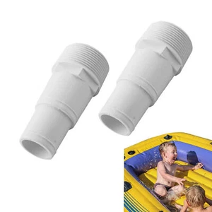 2Pcs PVC Hose Adapter Pool Pump Adapter Replacement Threaded Hose Connector - Picture 1 of 7