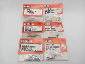 Lot of 6 Du-Bro, Cat # 107, 120, 125, 181, 190, 241 RC R/C Airplane Bolts Horns+ - Picture 1 of 8