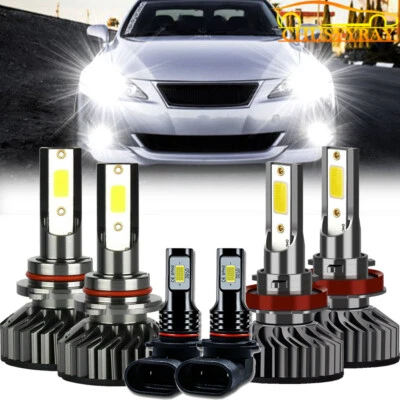 LED Headlight + Foglight Combo Bulbs For Lexus IS250 IS350 2006 2007 2008 2009 — 第 1/4 张图片