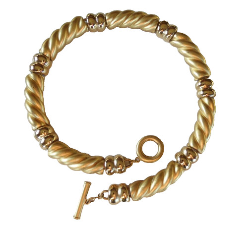 Collana Collare Vintage GIVENCHY Heavy Statement Firmata Oro Spazzolato