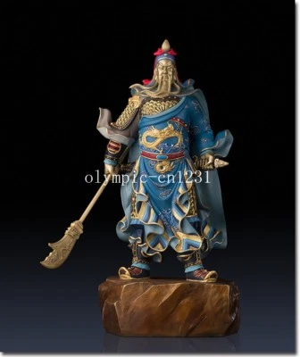 Tallas de dibujo de latón superfino de 18"" tres reinos guerrero Guan Gong  Foto 1 de 4