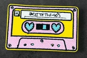 BEST OF  THE 90s CASSETTE TAPE Y2K HEARTS AESTHETIC IRON ON PATCH 2" X 3" - Picture 1 of 2