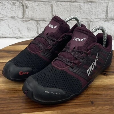 Inov-8 Bare-XF 210 V2 Mujer 8 Negro Borgoña Zero Drop Zapatos Descalzos 000643 Foto 1 de 4