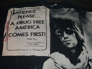 Vintage 90's Keith Richards Coke Drug Free America T-Shirt Sz M Rolling Stones - Picture 1 of 3