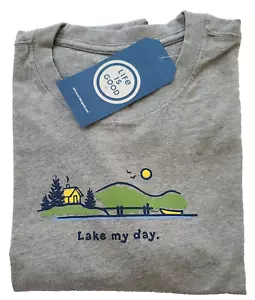 Life Is Good SS Shirt Crusher Tee LAKE MY DAY Boat Cabin Chest50in Mens XL - Picture 1 of 7