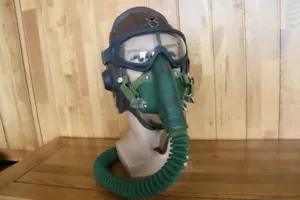 Surplus Mig Pilot Leather Helmet,Oxygen Mask,Clear Goggles - Picture 1 of 17