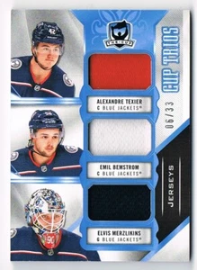 2019-20 The Cup Trios Jersey Alexandre Texier Emil Bemstrom Elvis Merzlikins /33 - Picture 1 of 1