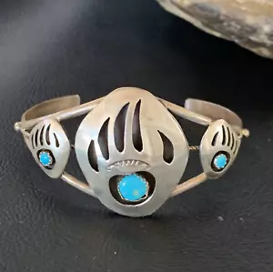 Brazalete Pata de Oso Indio Navajo Azul Turquesa 5.5" 12874 - Imagen 1 de 12