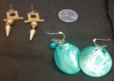 Pendientes Retro 2 Pares Joyería Disfraz Concha Discos Boho De Colección 5/24-46 Foto 1 de 3