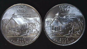 2004 P D 25C State Quarter Iowa BU Clad (2 coins) 24hh1018-2 - Picture 1 of 2