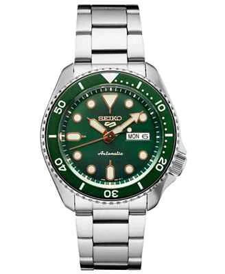 *BRAND NEW* Seiko 5 Men's Automatic Green Dial and Silver Bracelet Watch SRPD63 - Image 1 of 4