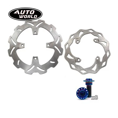 Front Rear Brake Rotor and Bolts for Kawasaki KX125 2003 - 2005 KX250F 2004 2005 - Image 1 of 4