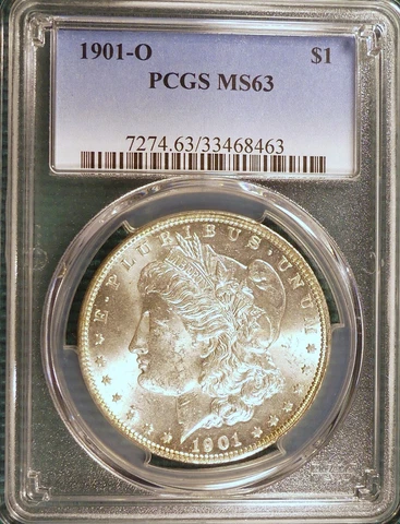 1901-O Morgan silver dollar-MS63 Cover