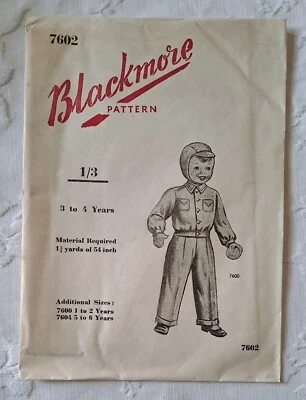 50s Blackmore Paper Sewing Pattern Vintage Unused Boys Jacket Trousers 3 - 4 yrs - Image 1 of 2