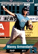 2017 Rochester Honkers Team Issue #2 Manny Armendariz Doane Baldwin Park CA Card
