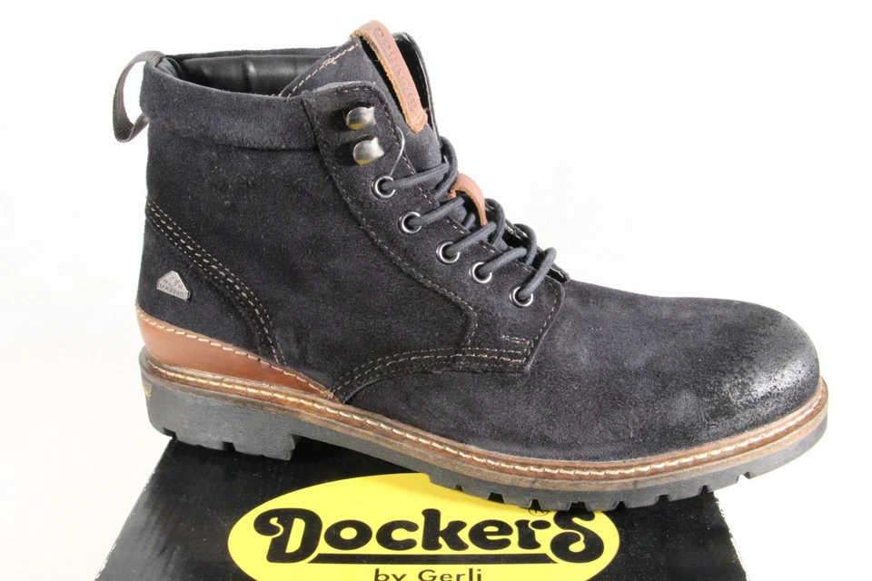 Dockers De Gerli Botas Stefeletten Botas Invierno Cuero Azul Nuevo - Imagen 1 de 4