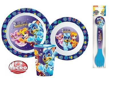 Paw Patrol Mighty Pups 5 Piece Dinner Breakfast Set (cup) • 9.95£