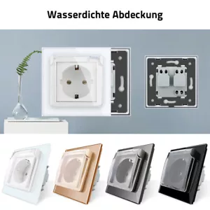 Enchufe Livolo para espacio húmedo vidrio contacto protector con cubierta impermeable - Imagen 1 de 10