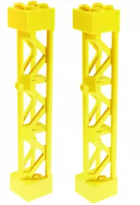 Lego 2x Yellow Brick Modified Support 2x2x10 (95347) NEW! - Picture 1 of 1