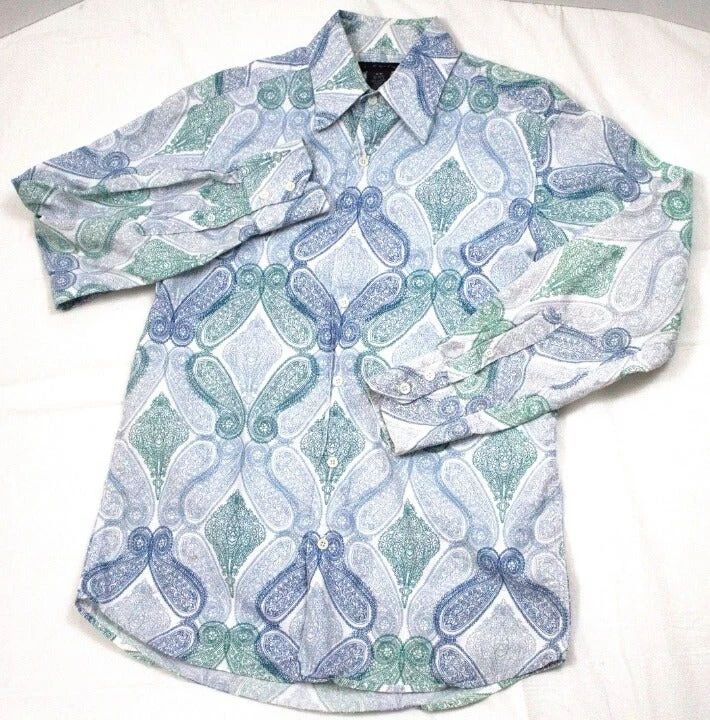 Camisa de cachemira J. Ferrar para hombre manga larga con botones delanteros talla mediana 15-15,5 Foto 1 de 4