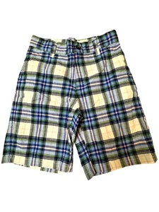 Janie & Jack Boy's Plaid Dress Shorts Adjustable Blue/Green/White/Pink Size 7 - Picture 1 of 5
