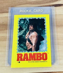 1985 Topps Rambo First Blood Part II Sticker Card #8 Rookie Card🌟Mint RARE