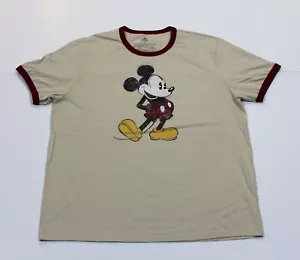 Camiseta Gráfica Walt Disney Mickey Mouse Adulto 2XL Beige Envejecido Disneyland - Imagen 1 de 7