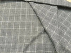 Wool Viscose Blend Classic Check Tweed Fabric Material - BLACK BEIGE - Picture 1 of 1