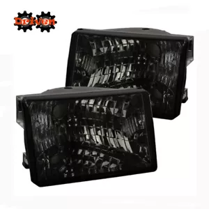 93-98 Jeep Grand Cherokee Smoked Lens Chrome Housing Headlights - Picture 1 of 3