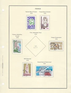 FRANCE ALBUM PAGE FROM 1978 with 6 stamps some unused CV$+ (FR279d)* - Picture 1 of 1